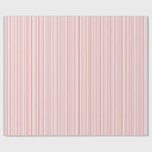 Girly Pink and Red Candy Cane Pinstripe Pattern Cadeaupapier (Vlak)