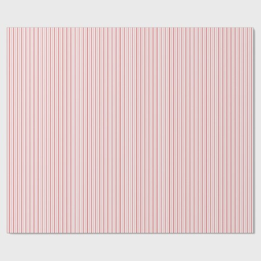Girly Pink and Red Candy Cane Pinstripe Pattern Cadeaupapier (Vlak)