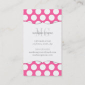 Girly Pink & Aqua Big Polka Dots Monogrammed Visitekaartje (Achterkant)