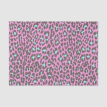 Girly Pink Aqua Black Leopard Animal Print Patroon