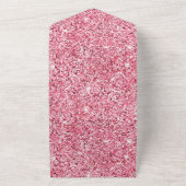 Girly Pink Aqua Champagne Gouden Rozen All In One Uitnodiging (Buitenkant)