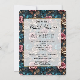 Girly Pink Aqua Champagne Gouden Rozen Kaart