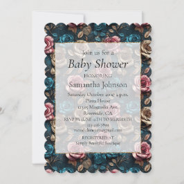 Girly Pink Aqua Champagne Gouden Rozen Kaart