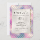 Girly Pink Aqua Gold Zeemeermin Kaart (Voorkant)