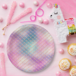 Girly Pink Aqua Gold Zeemeermin Papieren Bordje