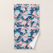 Girly Pink Aqua Roller Schaatsen - Gepersonaliseer Bad Handdoek (Handdoek)