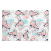Girly Pink Aqua Roller Schaatsen - Gepersonaliseer Kussensloop (Achterkant)