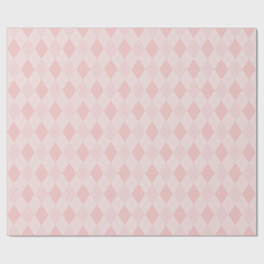 Girly Pink Argyle Diamond Pattern Cadeaupapier (Vlak)