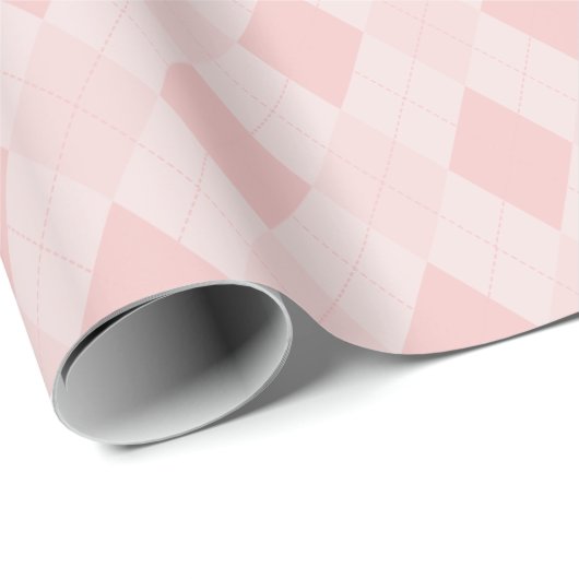 Girly Pink Argyle Diamond Pattern Cadeaupapier (Rol Hoek)