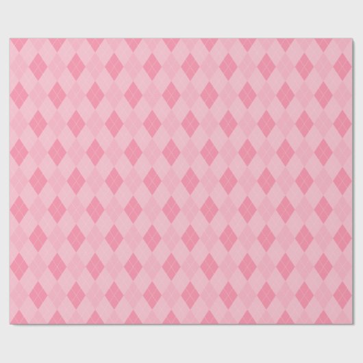 Girly Pink Argyle Diamond Pattern Cadeaupapier (Vlak)