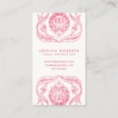 Girly Pink Art Nouveau Floral Designer Visitekaartje (Achterkant)