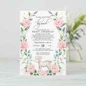 Girly Pink Baby Lamb Shower by Mail Quarantine Kaart (Staand voorkant)
