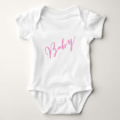 Girly Pink Baby met de hand geschreven script Romper (Voorkant)