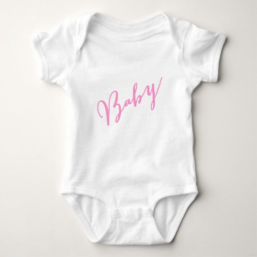 Girly Pink Baby met de hand geschreven script Romper (Voorkant)