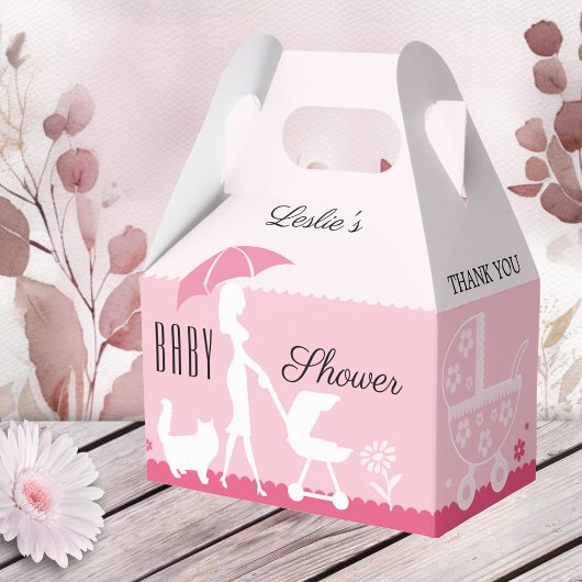 Girly Pink Baby shower Dank je wel voor de doos Bedankdoosjes