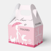 Girly Pink Baby shower Dank je wel voor de doos Bedankdoosjes (Achterkant)