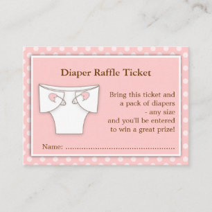 Girly Pink Baby shower Diaper Raffle Ticket Insert Informatiekaartje