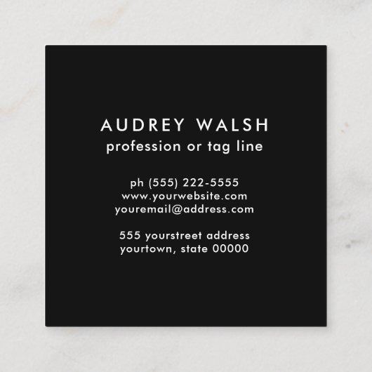 Girly Pink Back Dark Grey Leopard print Vierkante Visitekaartje (Achterkant)