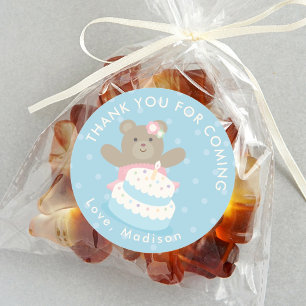 Girly Pink Ballerina Beer Cub Birthday Dank je Ronde Sticker