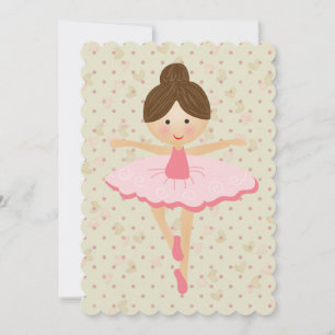 Girly Pink Ballerina Kaart