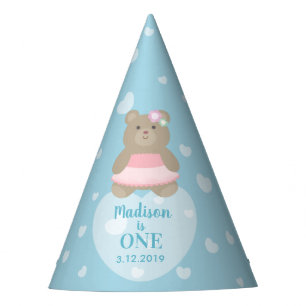Girly Pink Ballerina Tutu Cub Baby Eerste verjaard Feesthoedjes