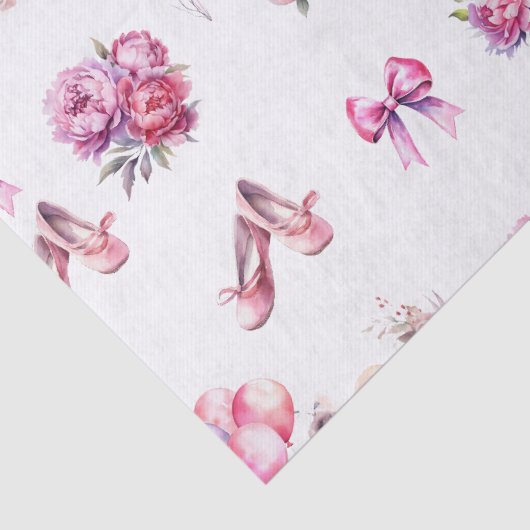 Girly Pink Ballet Floral Tissuepapier (Detail)