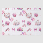 Girly Pink Ballet Floral Tissuepapier (Voorkant)