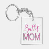 Girly Pink Ballet Moeder Sparkle Diamond Foto Sleutelhanger (Voorkant Links)