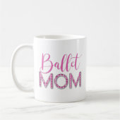 Girly Pink Ballet Moeder Sparkle Diamond Typografi Koffiemok (Links)
