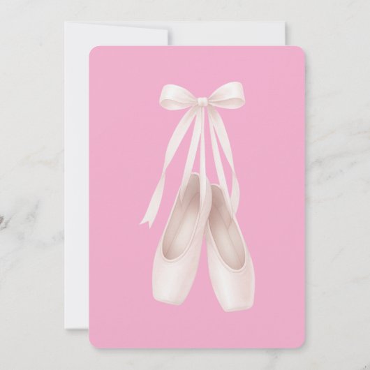 Girly Pink Ballet Shoes Bow Birthday Kaart (Achterkant)