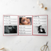 Girly Pink Beauty SPA Salon Foto Monogram Drieluik Kaart (Binnen)