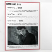 Girly Pink Beauty SPA Salon Foto Monogram Drieluik Kaart (Binnenzijde eerst)