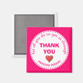 Girly Pink BEDANK JE Geweldige persoon Magneet (Voorkant / Achterkant)