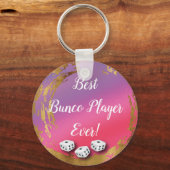 Girly Pink Best Dice Player Bunco Sleutelhanger (Voorkant)