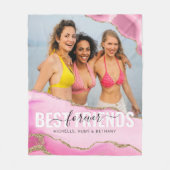 Girly Pink Best Friends Forever Foto Fleece Deken (Voorkant)