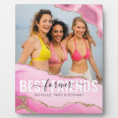 Girly Pink Best Friends Forever Foto Fotoplaat (Voorkant)