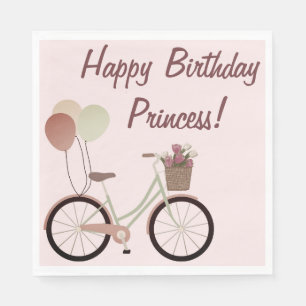 Girly Pink Bike Balloons Happy Birthday Servet