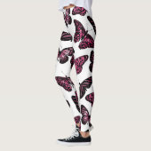 Girly Pink Black Butterflies Waterverf Pattern Leggings (Links)
