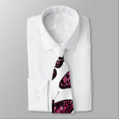 Girly Pink Black Butterflies Waterverf Pattern Stropdas (Gebonden)