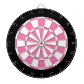 Girly Pink Black en White Dartbord (Voorkant)