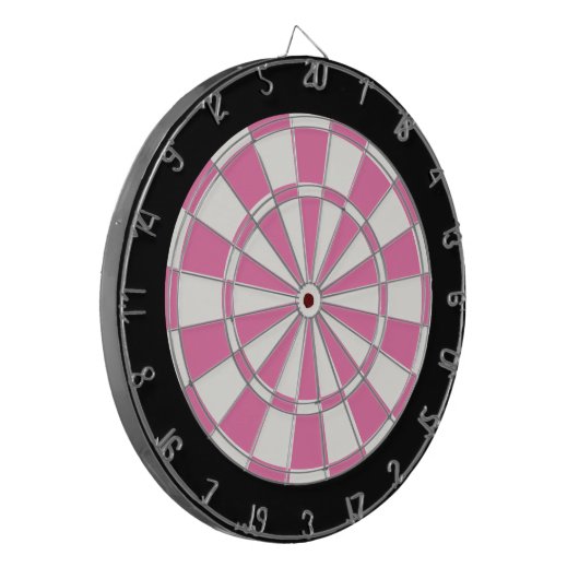 Girly Pink Black en White Dartbord (Voorkant Links)