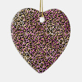Girly Pink Black Glam Leopard Print Keramisch Ornament (Rechts)