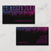 Girly Pink Black Glitter Sparkle Glamoureuze Luxe Visitekaartje (Voorkant / Achterkant)