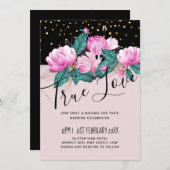 Girly Pink Black Gold Wedding (Voorkant / Achterkant)