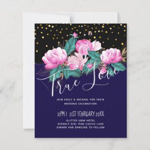  Girly Pink Black Gold Wedding