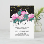 Girly Pink Black Gold Wedding (Staand voorkant)