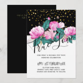 Girly Pink Black Gold Wedding (Voorkant / Achterkant)