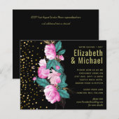  Girly Pink Black Gold Wedding (Voorkant / Achterkant)