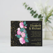  Girly Pink Black Gold Wedding (Staand voorkant)