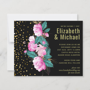  Girly Pink Black Gold Wedding